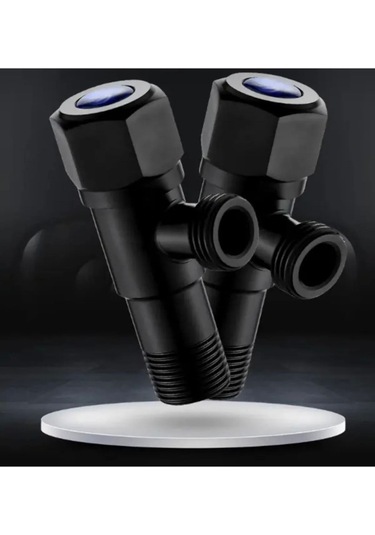 İsaoğlu Yapı Siyah Taharat Musluğu 2 Adet Mat Siyah Klozet Musluk Siyah Taheret Musluğu Siyah