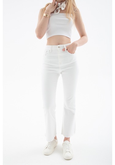 Fashion Friends Bayan Pantolon 25y0294k1 Beyaz Beyaz