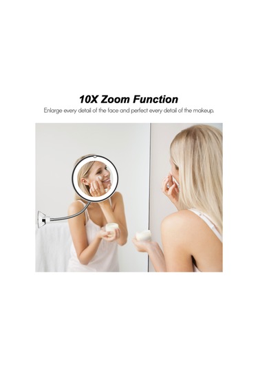 Yifomall Led Büyütmeli Aynalı Yaratıcı Banyo Makyaj Aynası, Emici Tabanlı, 10x Büyütme, Pil Gerekli