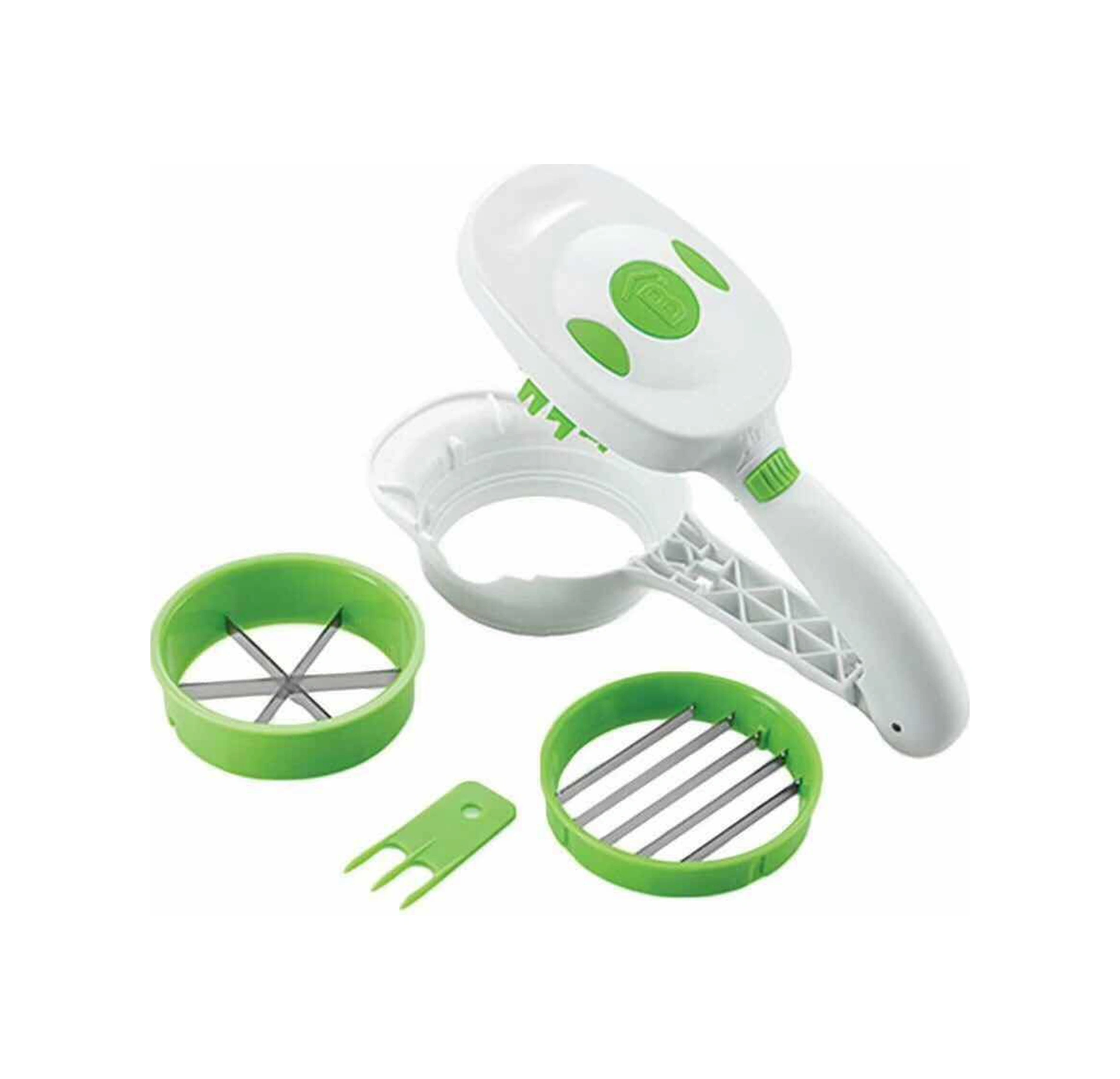 Youmex El Tipi 3 Farklı Dilimleme Bladıklı Sebze Kesici, 220 Ml Muhafaza Kasesi Ve Tazelik Kapaklı, Çabuk Ve Kolay Kullanım Beyaz - Yeşil