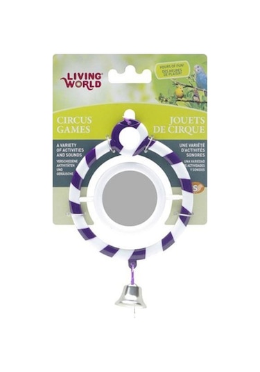 Living World Zilli Aynalı Mor Halka  Kuş Oyuncağı