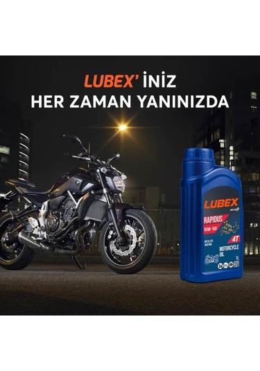 Lubex Rapidus 15W-50 1 L 4 Zamanlı Motosiklet Yağı