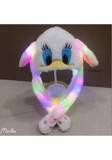 Led Işıklı Yumuşak Sıcak Tavşan Şapkası, Zıplama Şapkası - Perfe Diğer