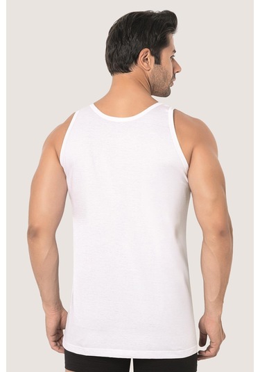 Erkek Beyaz Penye Atlet %100 Pamuk 3'lü Paket Beyaz