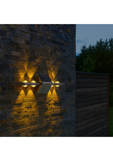 Aeron Duvar Solar Aydınlatma - 8 Ledli Beyaz