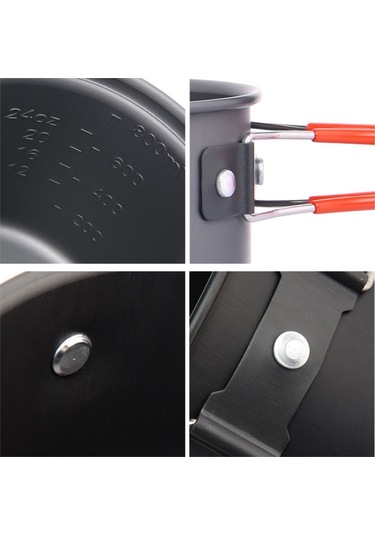 Wıdesea Wsc-101 2 Adet/Takım Kamp Pişirme Gereçler Yürüyüş Piknik Kase Pot Tava Seti Seyahat Kaynağı Fda Sertifikası Yok Bpa Içermez