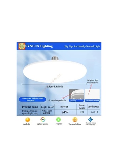 Fastbuy Yüksek Güçlü Parlaklık Led Ufo Tavan Lambası E27 Spiral Montajlı Ahşap İç Mekan Ofis Lambası Ahşap