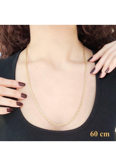 Çelik Zincir Altın Kaplama Burgu Model 2,5 Mm Zn-126 Altın