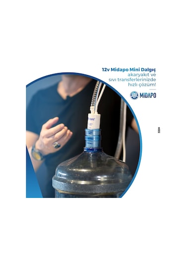 Midapo 12V Kucuk D.C Midapo Mini Dalgic Pompa (Akaryakit-Sivi-Mazot