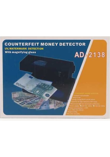 Counterfeit Ad-2138 Büyüteçli Uv Işıklı Para Kontrol Dedektörü