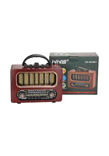 Orta Boy Retro Ahşap Tasarım Bluetooth Hoparlörlü Radyo Fm/am D