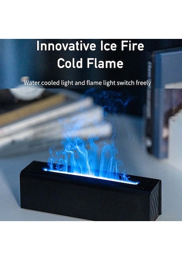 Dq711 Alev Aromaterapi Difüzör Sessiz Usb Hava Nemlendirici Siyah