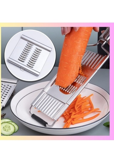 Createtech Yıkanabilir, Ve Ve Temizliği Temel Taşınabilir Sebze Rendesi, Rende, Peynir Paslanmaz Mutfak Makinesinde Kullanımı Kolay Kesici Jülyen İşlevli Elde Dilimleyici Dayanıklı, Çok Çelik Bulaşık Arada Aletleri. 3'ü 1 - Zp