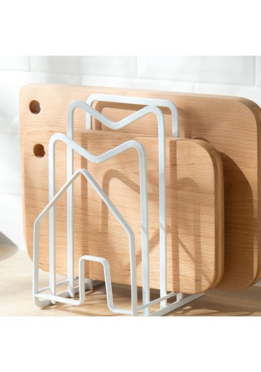 Vurma Tencere Kapağı Rafı Ev Tezgahı Doğrama Tahtası Rafı Kesme Tahtası Yerleştirme Rafı Spatula Rafı Mutfak Siyah Siyah