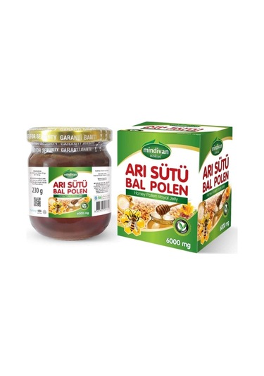 Mindivan Bitkisel 6000 MG Arı Sütü Bal Polen Karışımı 230 G