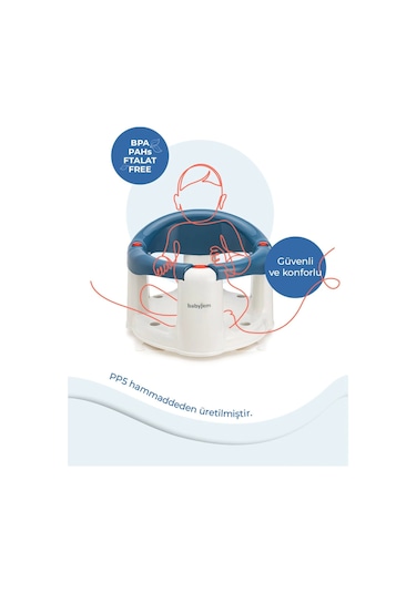 Babyjem Önden Açılır Mama Sandalye Oturağı Ve Minderi - 2 ' Li Set İndigo Mavi