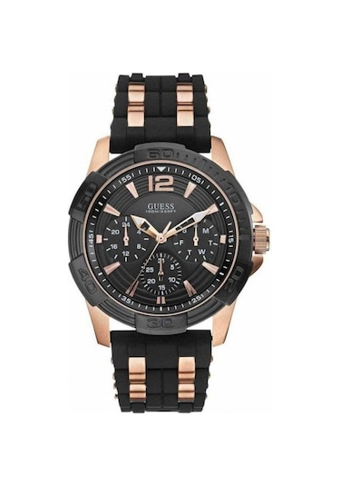 Guess Guw0366g3 Modeli Siyah Silikon Saat Kordonu
