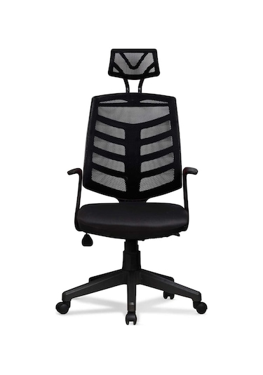 Ev Ve Ofis Çalışma Sandalyesi Bilgisayar Ve Yönetici Koltuğu Piramit Model Siyah