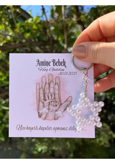 15 Adet İnci Yıldız Anahtarlık Nikah Düğün Kına Nişan Sünnet Hafizlik Vers. 24