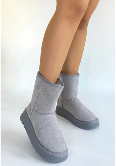 Sophia Gri Süet Bot Gri