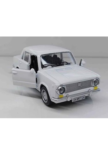 Oyuncak Metal Model Araba 1/36 Çek Bırak Beyaz Hacı Murat 124