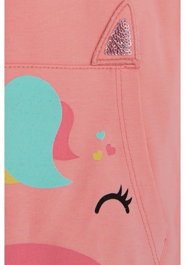 Breeze Kız Çocuk Eşofman Takımı Unicorn Baskılı 1-4 Yaş, Pudra-pudra Pudra