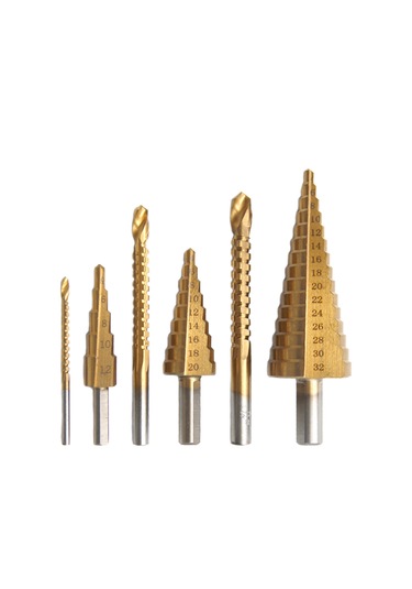 Suofeng Hss Ti Kaplama 3 Adet Aşama Matkap 4-12/20/32mm + 3 Adet Testere Matkap 3/6/8mm 6'lı Set - Ev Ve Endüstri Kullanıma Uygun