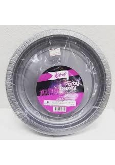 Roll-up Plastık Gümüs Renklı Partı Tabak 25 Lı Yuvarlak 22 Cm