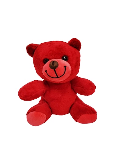 Sevimli Kırmızı Oyuncak Peluş Ayıcık Çok Renkli