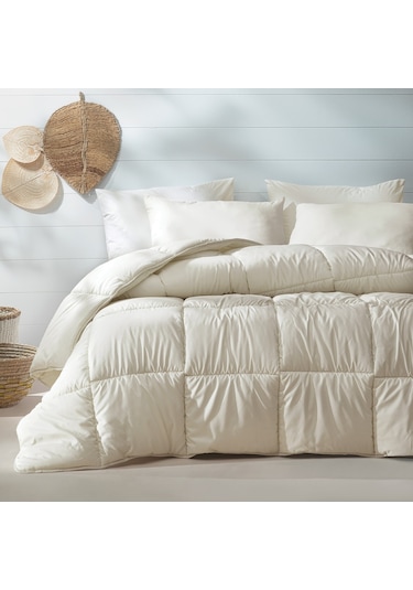 Yataş Bedding Macaron Çift Kişilik Yorgan - Yastık Set - Krem