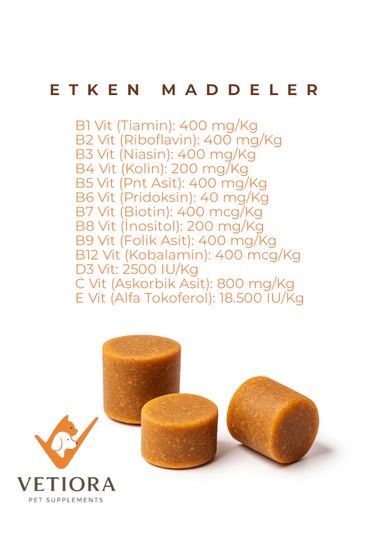 Köpekler İçin Multivitamin Güçlü Bağışıklık Ve Sağlıklı Tüyler İçin Çiğnenebilir Tablet, 150 Gr