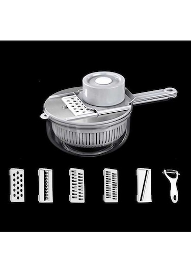 Pazly Cbtx 6'lı El Korumalı Sebze Kesici, Su Filtreli Depolama Fonksiyonlu Gri Gri