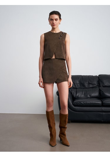 60601 Taş Aksesuarlı Top-haki Haki