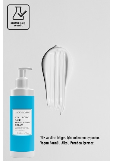 Maruderm Hyalüronik Asit Nemlendirici Yüz ve Vücut Cilt Bakım Kremi 200 ML