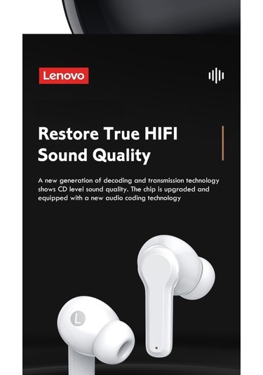 Novahub Lenovo Lp1s Kablosuz Kulaklık - Spor Kulaklık, Hafif & Konforlu, 10mm Hoparlör, 40mah Pil, 10m Menzil, Siyah