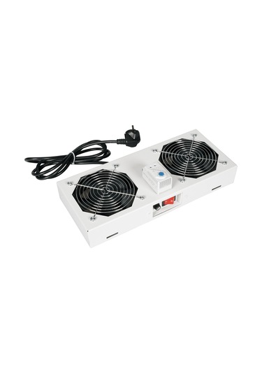 Lande 2 Li Fan Modülü Termostatlı, Switchli Anahtarlı Duvar Tipi Açık Gri Ral 7035