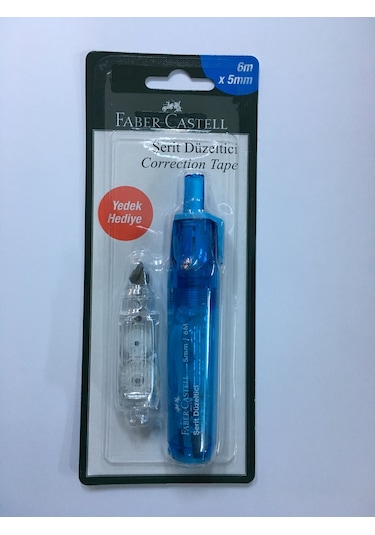 Faber Castell Şerit Düzeltici 6mx5mm. Yedek Hediyeli Mavi