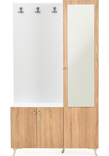 Just Home Aynalı Portmanto - Sonoma / Beyaz Sonoma / Beyaz