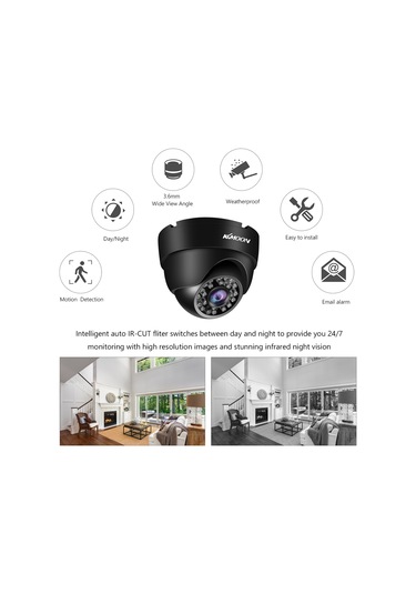 Aubyhe 2.0mp 1080p Ahd Güvenlik Kamerası, 24 Led Gece Görüşü, Ip66 Su Geçirmez, Metal Kasa N Sistemi: Abd, Kanada, Japonya