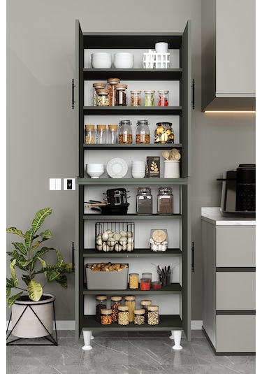Ae-2086 Bala Antrasit Çok Amaçlı Mutfak Dolabı&banyo Dolabı
