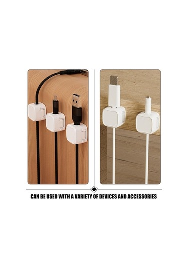 Willowhaven Türkçe Ofis Masaüstü Kablo Organizatörü - 12 Adet Beyaz Manyetik Kabloluk Toplayıcı