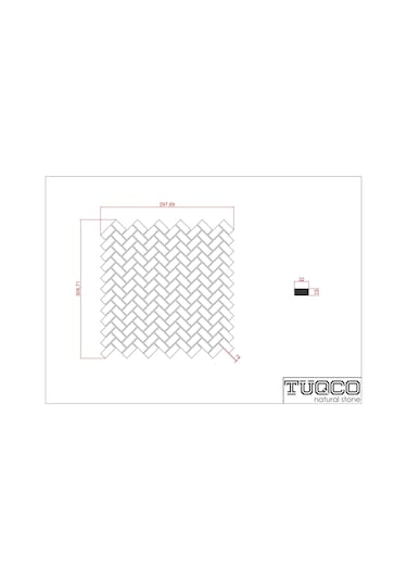 TUQCO Doğaltaş Herringbone Muğla B. Gümüş Honlu Mermer Mozaik