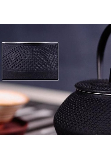 Stil Dökme Demir Kettle Çaydanlık Süzgeci Çay Potu 300ml Siyah Çaydanlıklar Altın