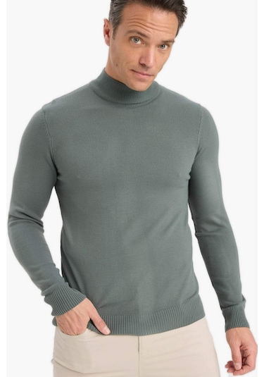Defacto Slim Fit Dar Kesim Balıkçı Yaka Basic Düz Triko Kazak R1127az25wnkh412 Haki-kh412 Defacto Slim Fit Dar Kesim Balıkçı Yaka Basic Düz Triko Kazak R1127az25wnkh412 Haki-kh412