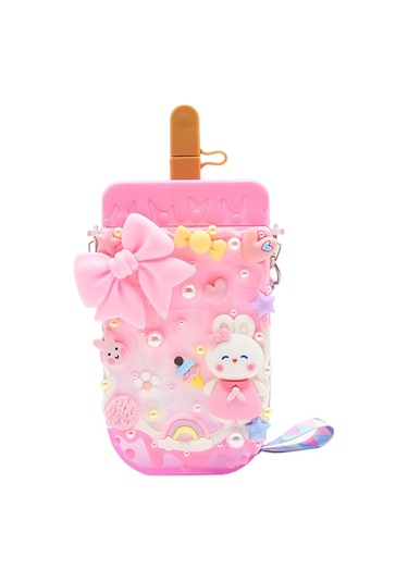 Jzcat Çocuk Taşınabilir Çapraz Askılı Su Şişesi-pembe