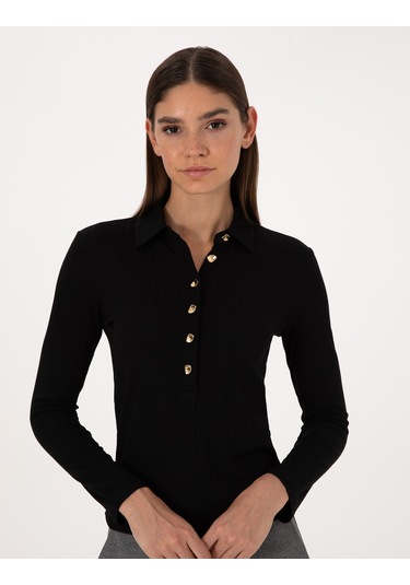 Pierre Cardin Kadın Siyah Bluz Örme 50309153-vr046 Siyah