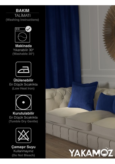 Br Yakamoz Gece Mavisi Kırlent , Yastık Kılıfı Kadife Görünümlü Velvet Touch Serisi Gece Mavisi