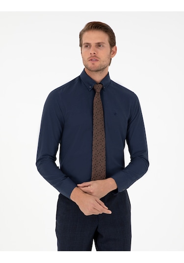 Pierre Cardin Erkek Lacivert Gömlek Desenli 50297998-vr033 Lacivert