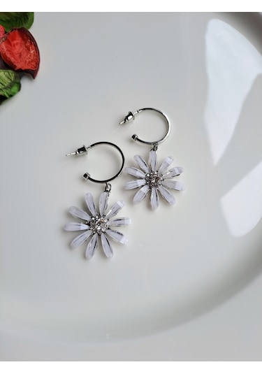 Dali Shop Papatya Figür Sallantılı Halka Küpe Gümüş