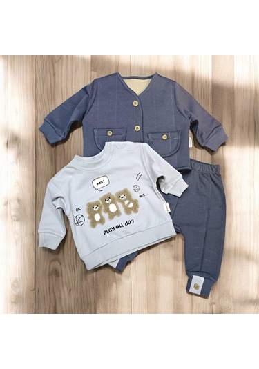 Ceketli Erkek Bebek Takım gri